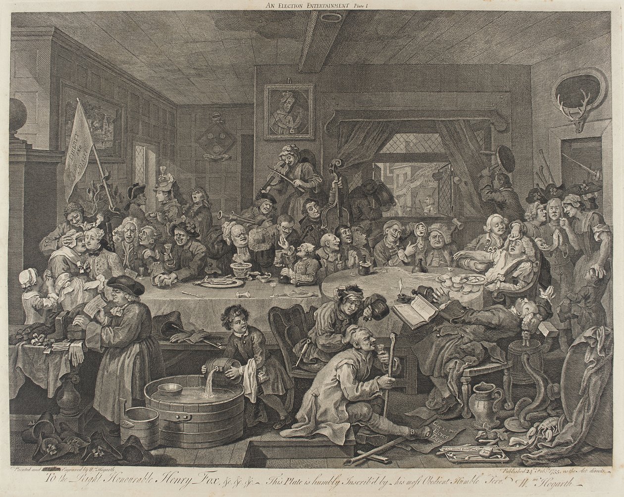 Uczta wyborcza autorstwa William Hogarth