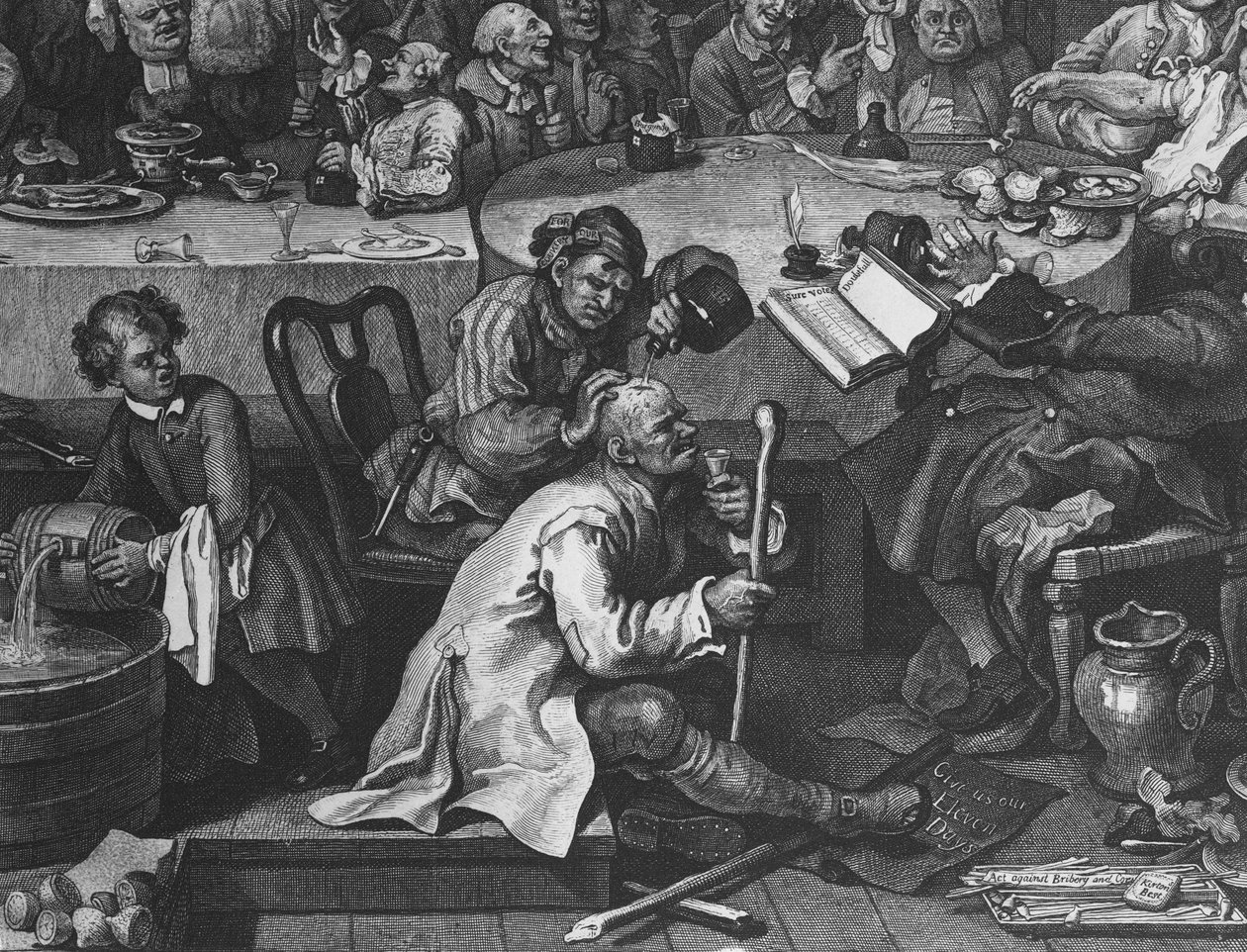 Rozrywka wyborcza, 1755 (szczegóły 396068) autorstwa William Hogarth