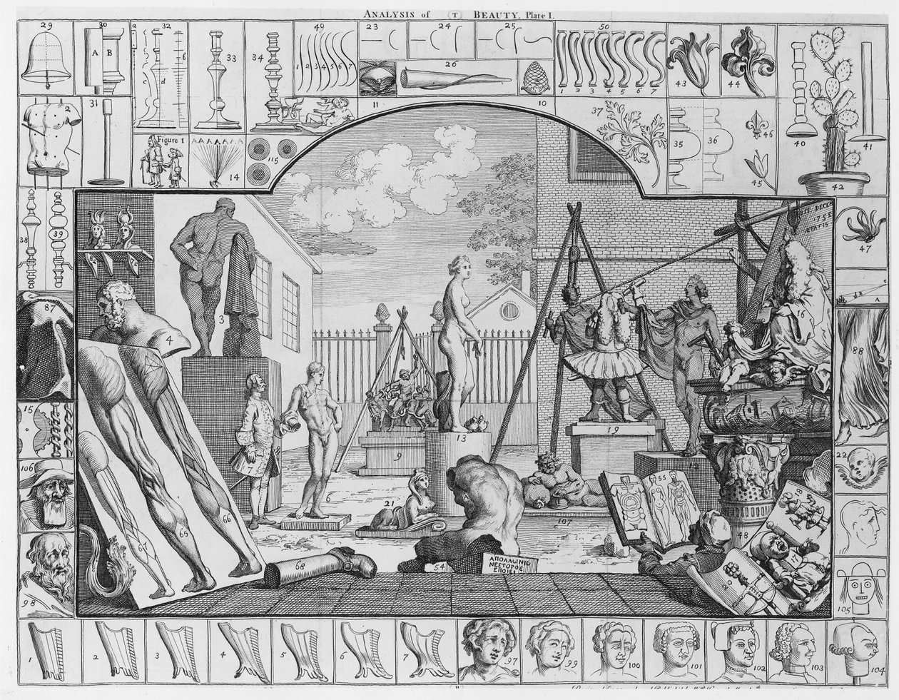 Analiza piękna, tabl. 1, 1753 autorstwa William Hogarth