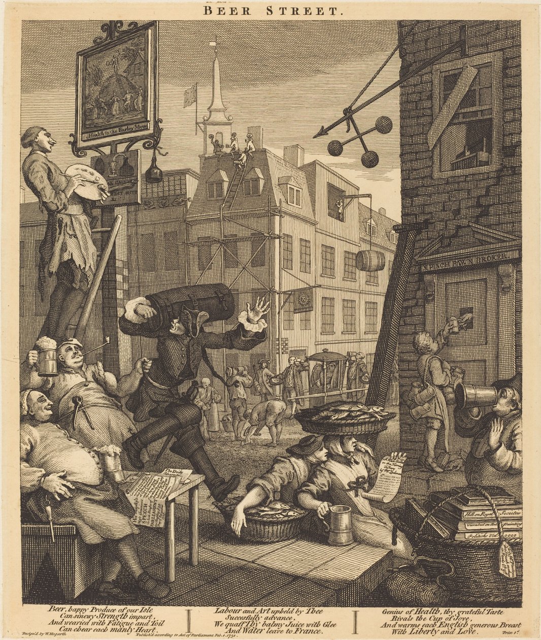Ulica Piwa autorstwa William Hogarth