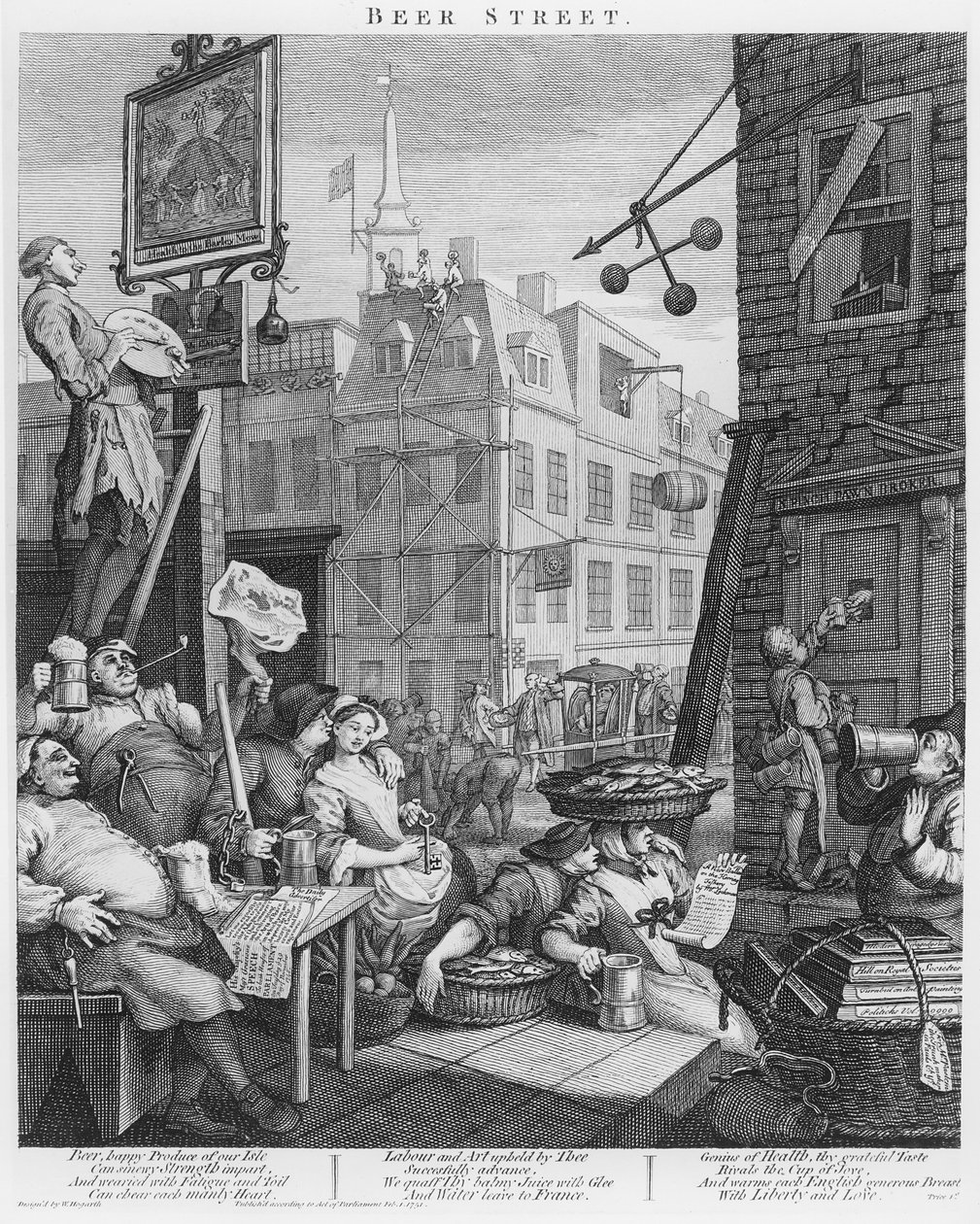 Ulica Piwa autorstwa William Hogarth