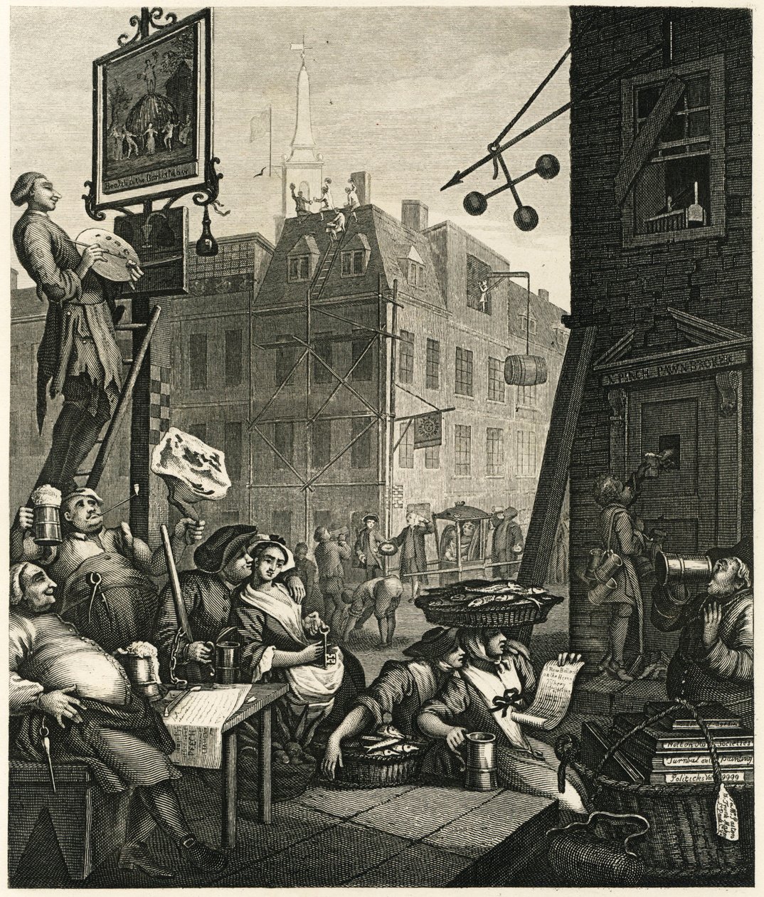 Ulica Piwa, 1751. autorstwa William Hogarth