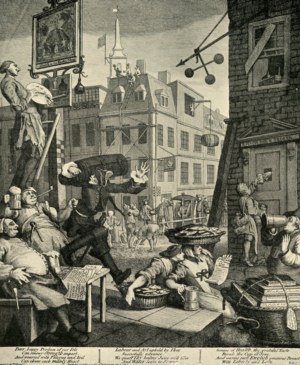 Ulica Piwna, 1751, 1925. autorstwa William Hogarth