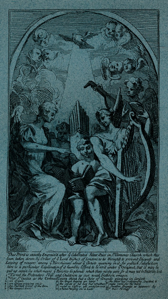 Burleska na Ołtarzu Kent w St Clement Danes, c1725 autorstwa William Hogarth