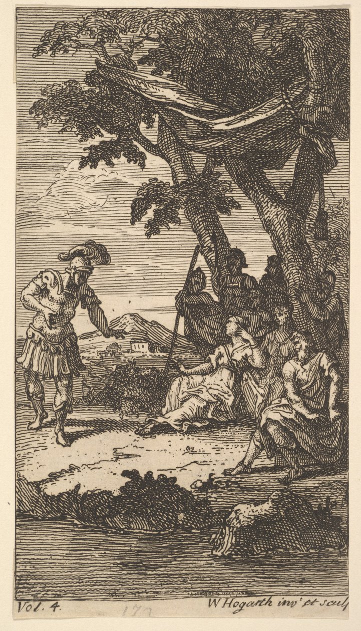 Cassandra, Frontyspis, tom. 4, 1725. autorstwa William Hogarth