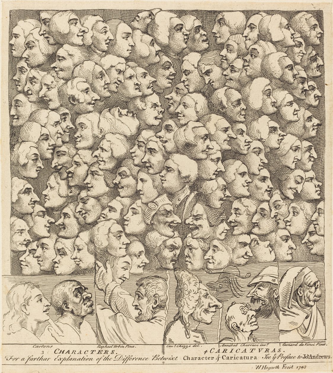Postacie i karykatury autorstwa William Hogarth