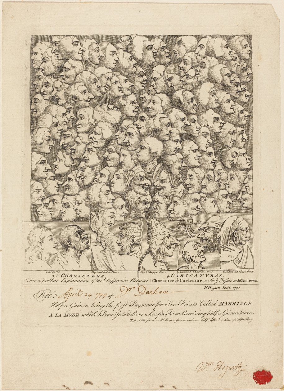 Postacie i karykatury autorstwa William Hogarth