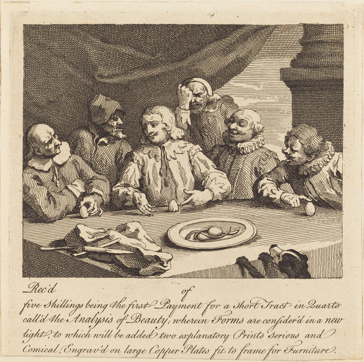 Kolumb rozbijający jajko autorstwa William Hogarth
