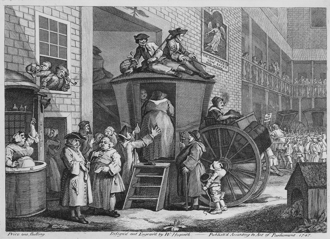 Country Inn Yard, 1747 autorstwa William Hogarth