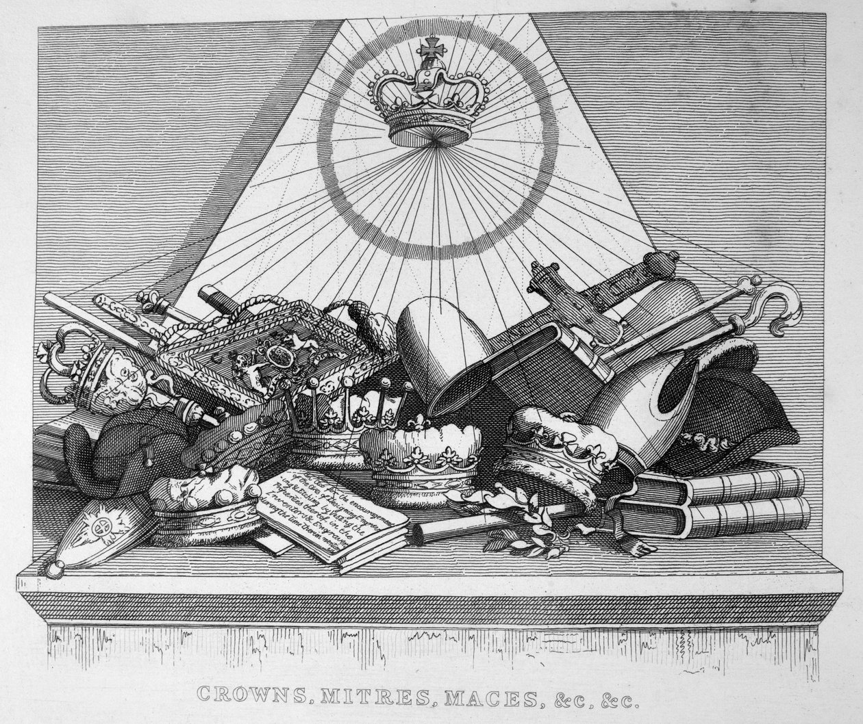 Korony, mitry, buławy itp. itd., 1754 autorstwa William Hogarth