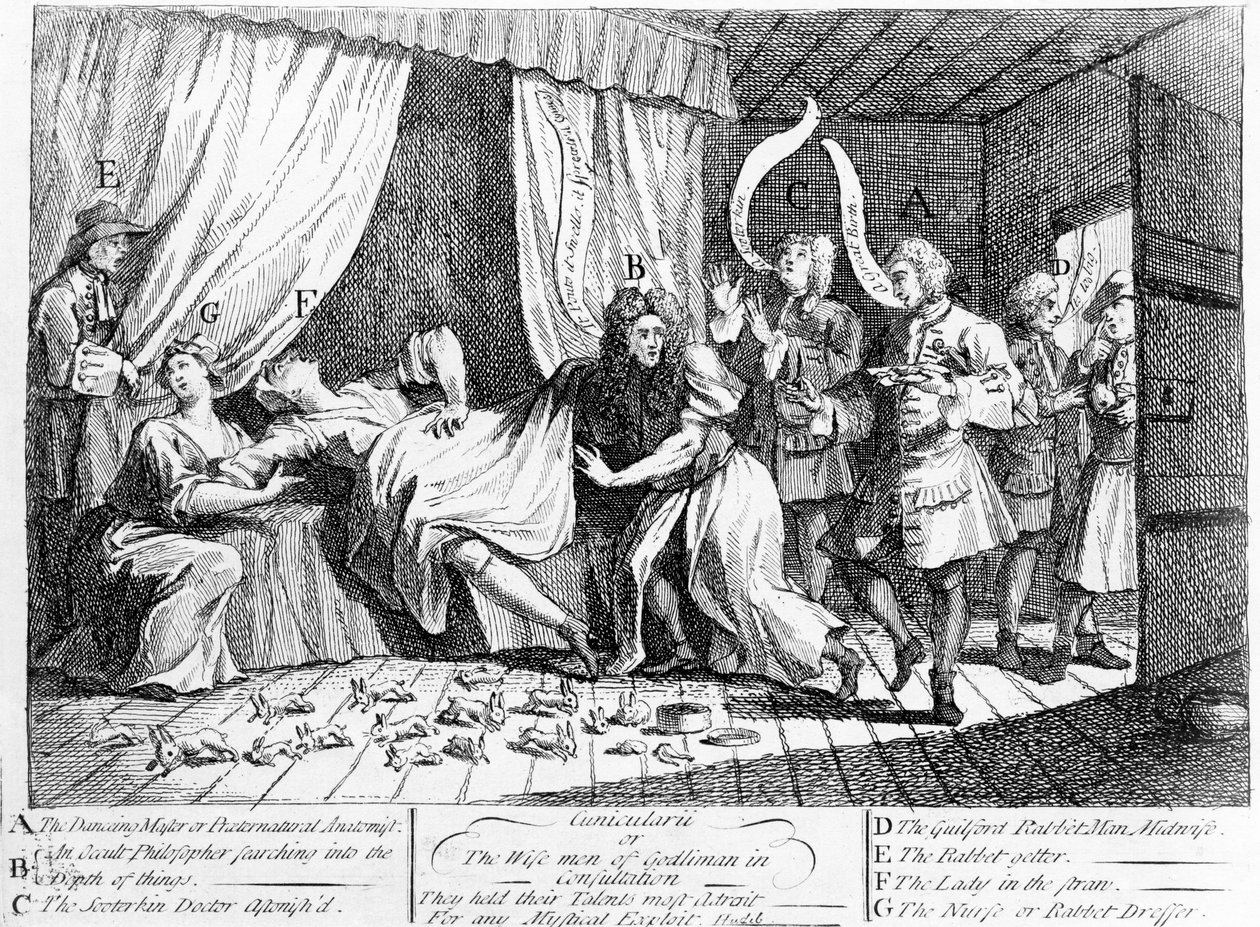 Cunicularii lub Mędrcy Godlimana w naradzie, 1726 autorstwa William Hogarth