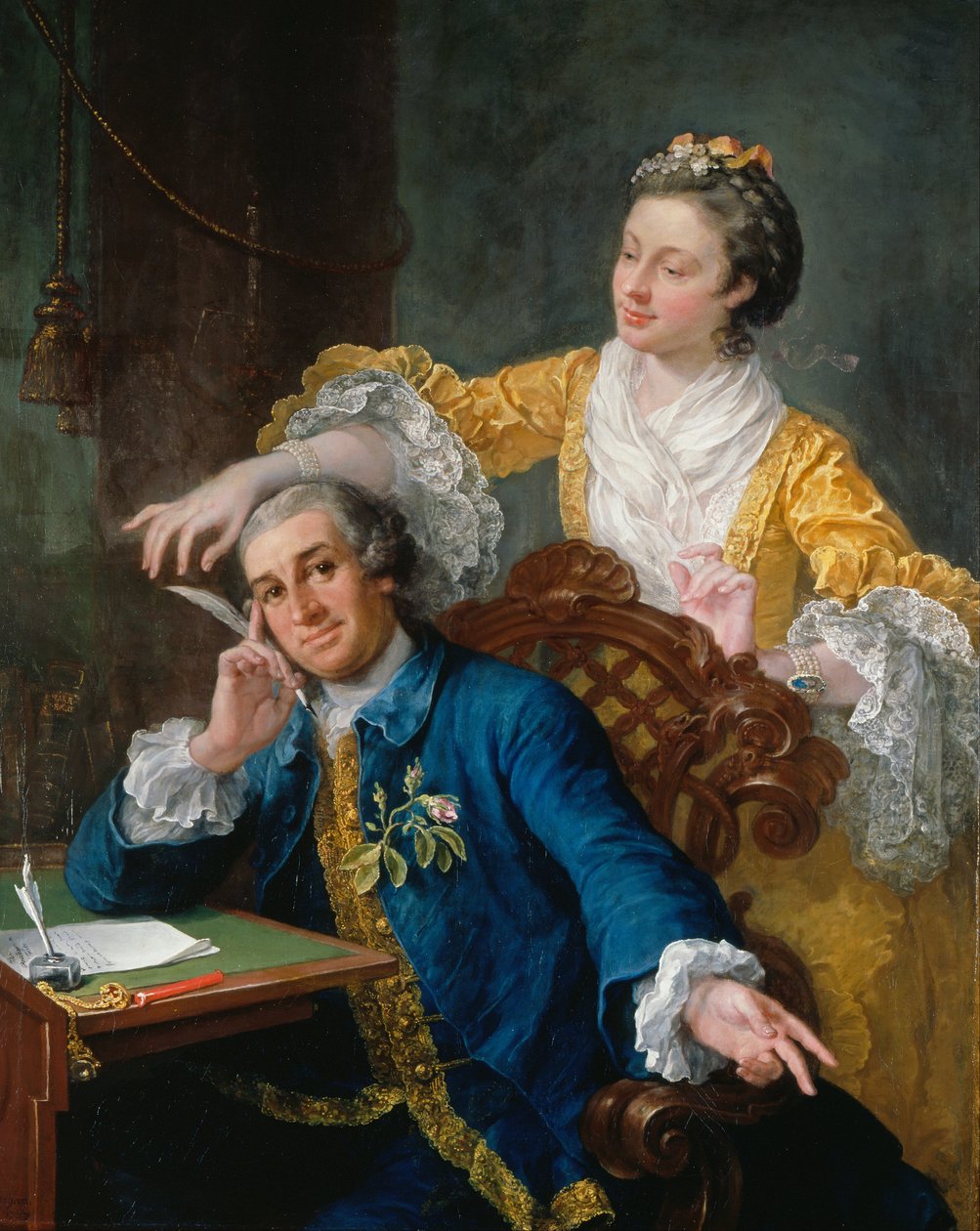 David Garrick (1717-79) z żoną Evą-Marią Veigel, „La Violette” lub „Violetti” (1725 - 1822) autorstwa William Hogarth