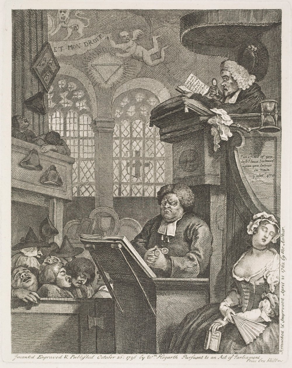 Śpiący wierni autorstwa William Hogarth