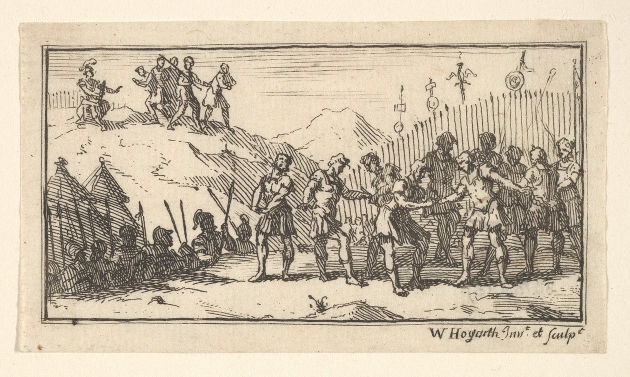 Zdziesiątkowanie John Bóbr, Rzymskie kary wojskowe, 1725, po 1725. autorstwa William Hogarth