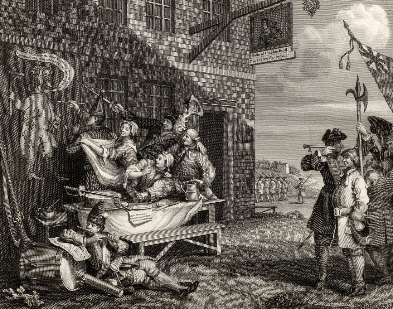 Anglia, grawerowane przez Thomasa Phillibrowna, z „Dzieła Williama Hogartha”, opublikowane w 1833 r. autorstwa William Hogarth
