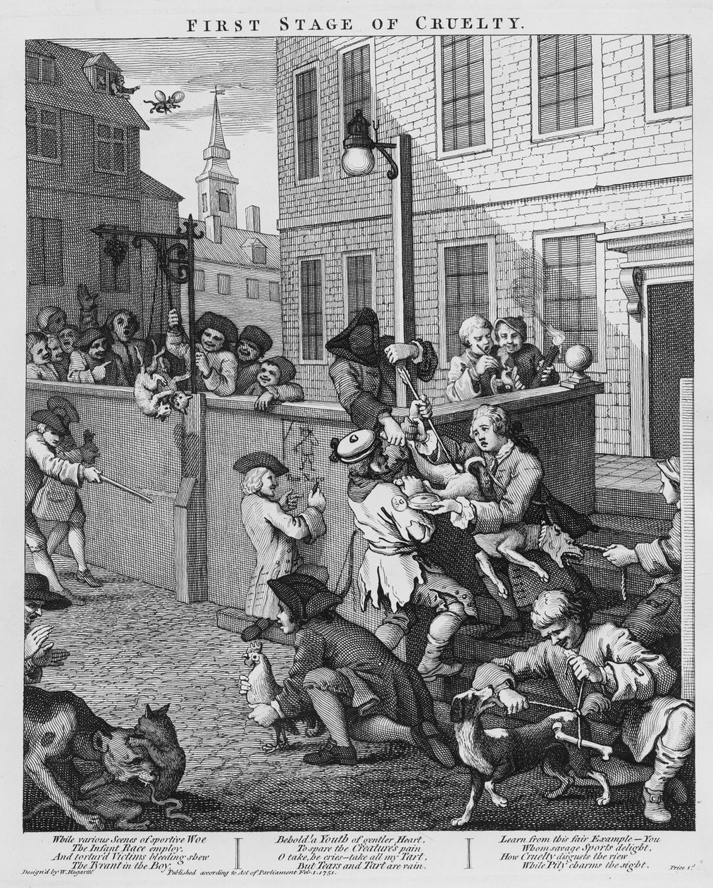 Pierwszy etap okrucieństwa autorstwa William Hogarth