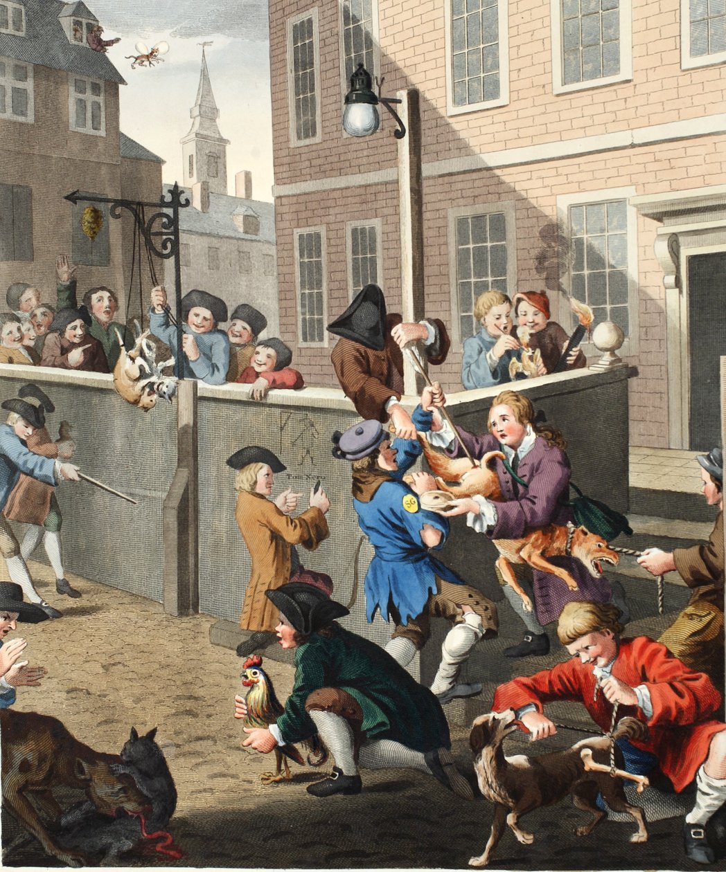 Pierwszy etap okrucieństwa, ilustracja z „Hogarth Restored: The Whole Works of the słynny William Hogarth, ponownie wygrawerowany przez Thomasa Cooka”, wyd. 1812 (rycina ręcznie kolorowana) autorstwa William Hogarth