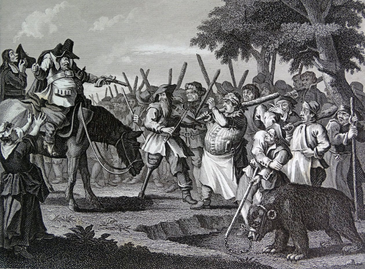 Fronton do „Hudibras” Samuela Butlera autorstwa William Hogarth
