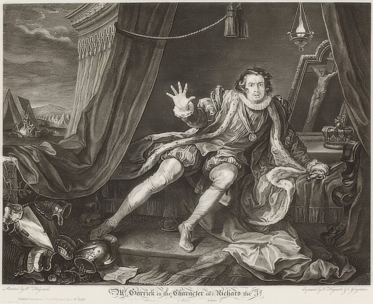 Garrick w postaci Ryszarda III / Garrick in der Rolle Richards III.. 1746 autorstwa William Hogarth