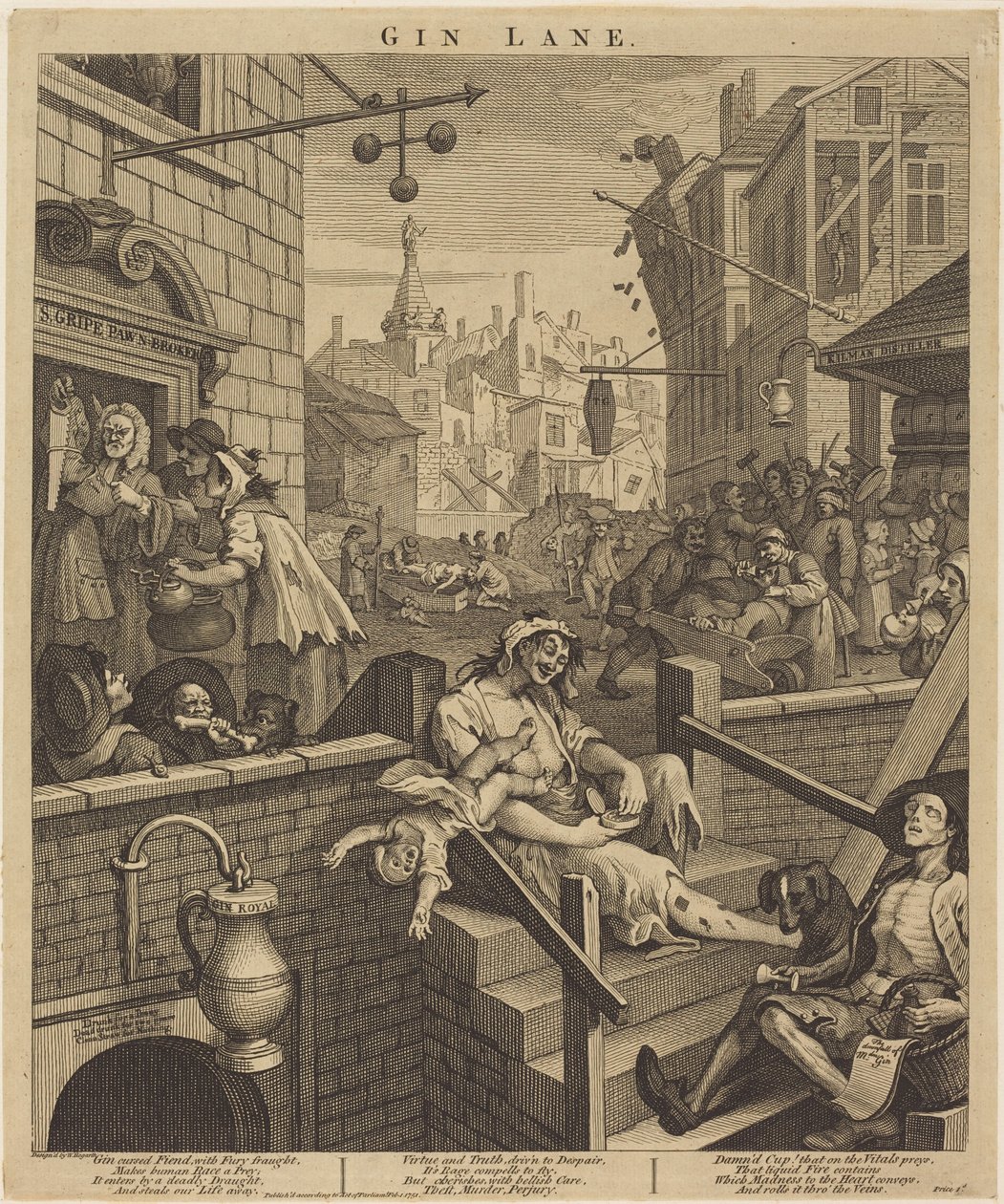 Gin Lane autorstwa William Hogarth