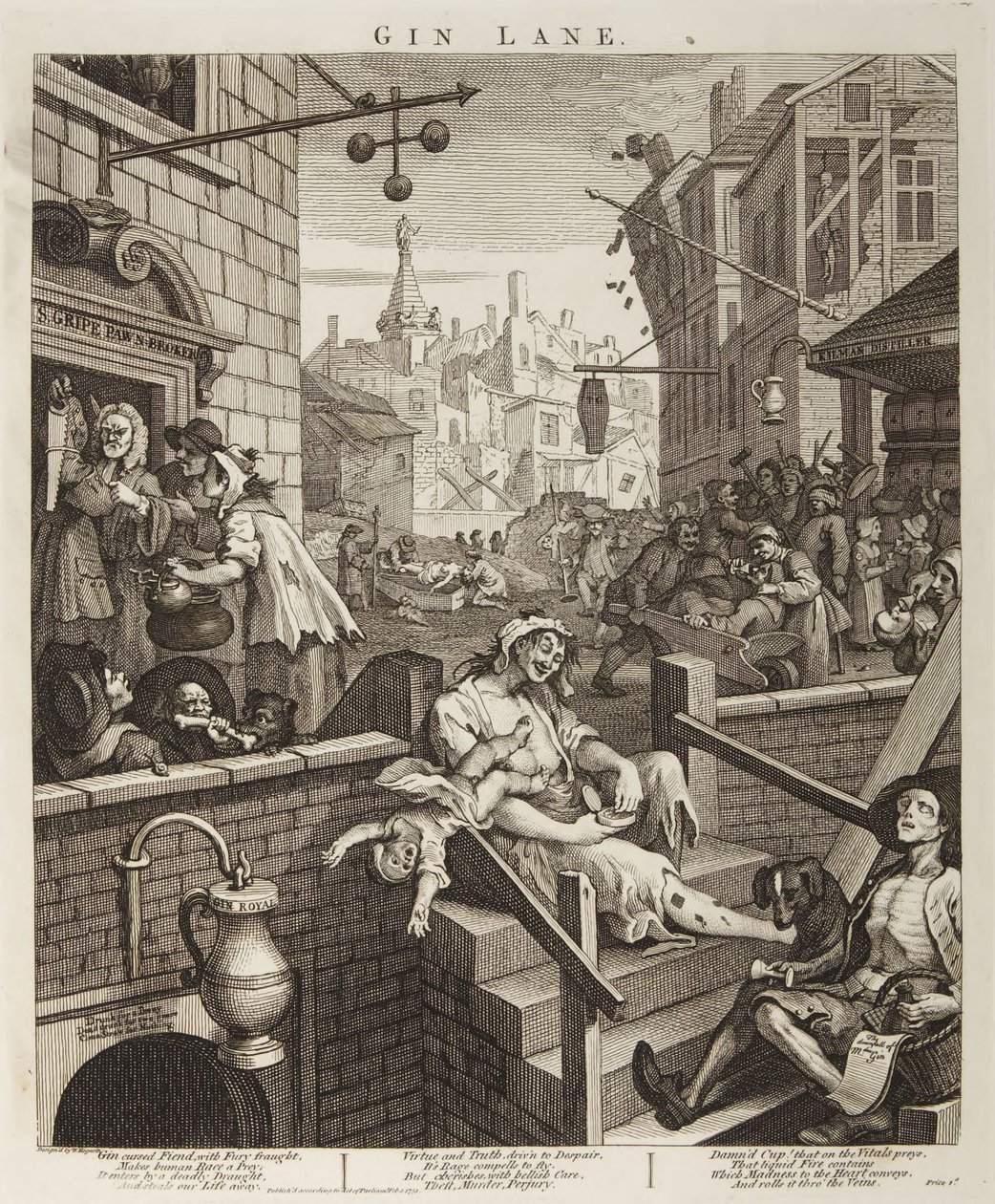 Gin Lane autorstwa William Hogarth