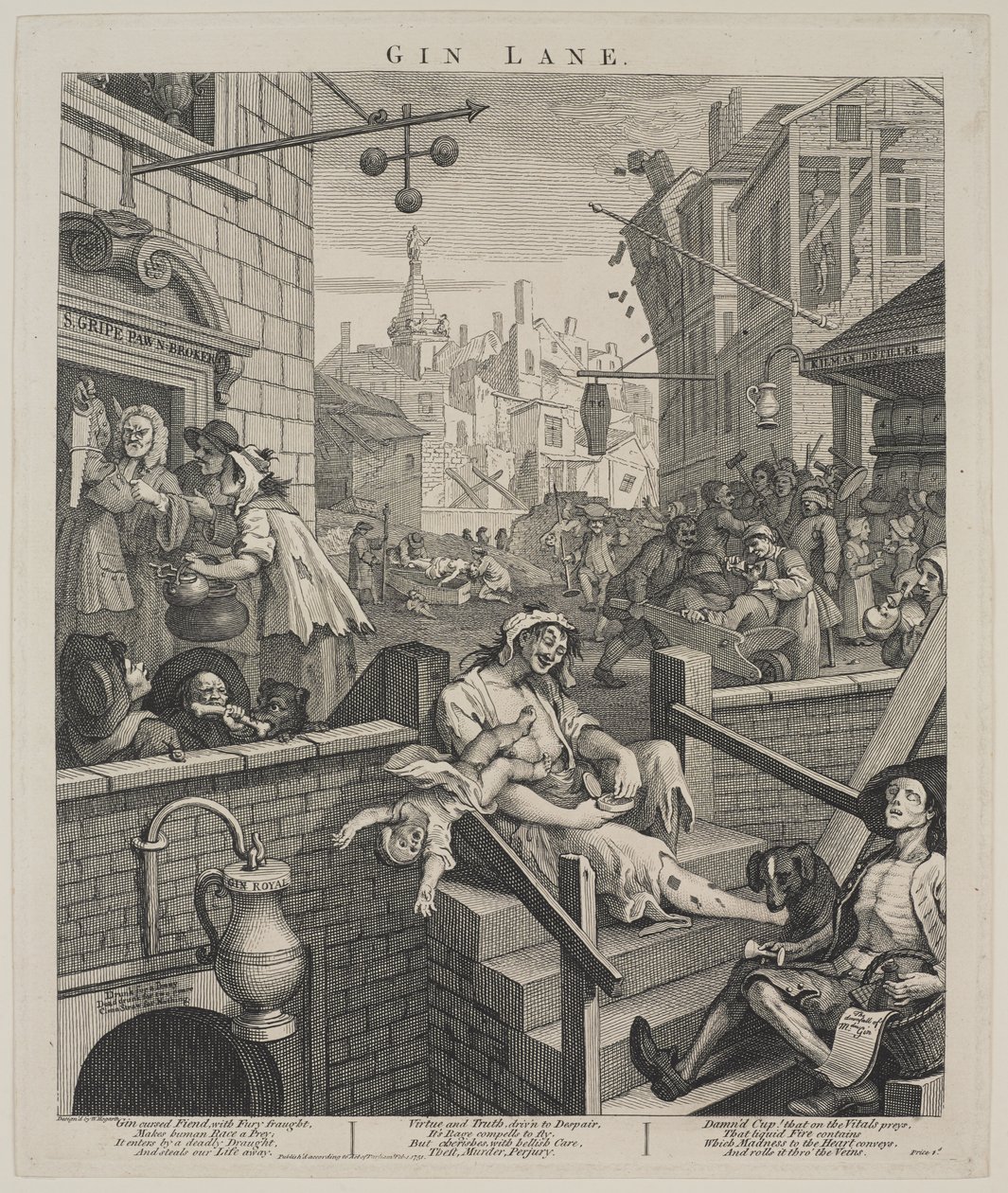 Gin Lane autorstwa William Hogarth