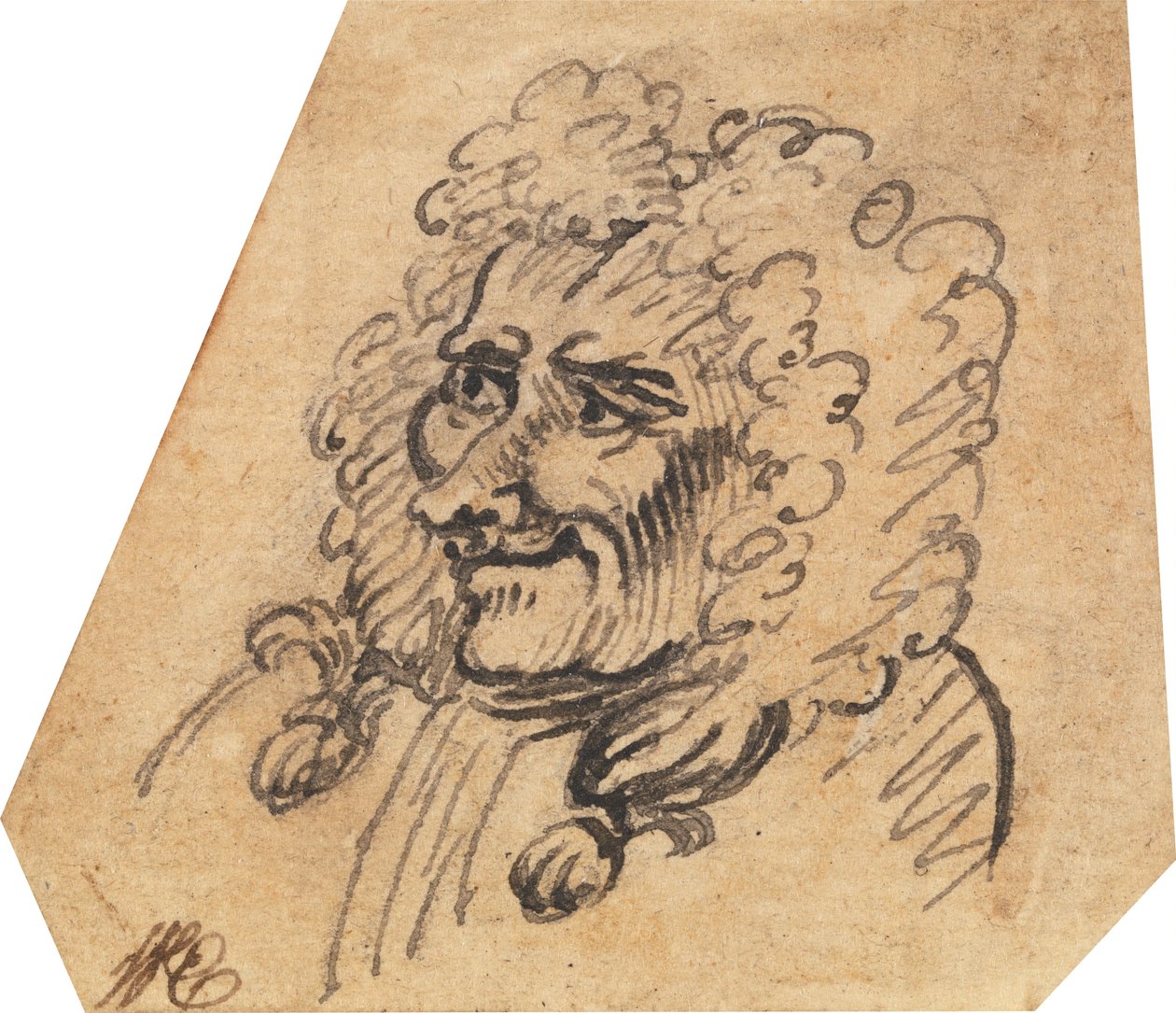 Grotesker Männerkopf autorstwa William Hogarth