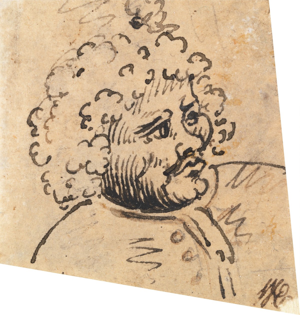 Grotesker Männerkopf autorstwa William Hogarth