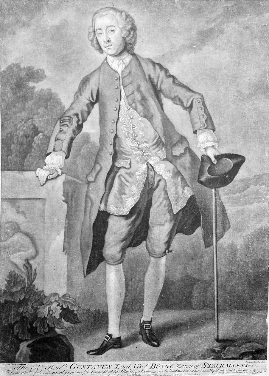 Gustavus Hamilton, grawerowane przez Andrew Millera autorstwa William Hogarth
