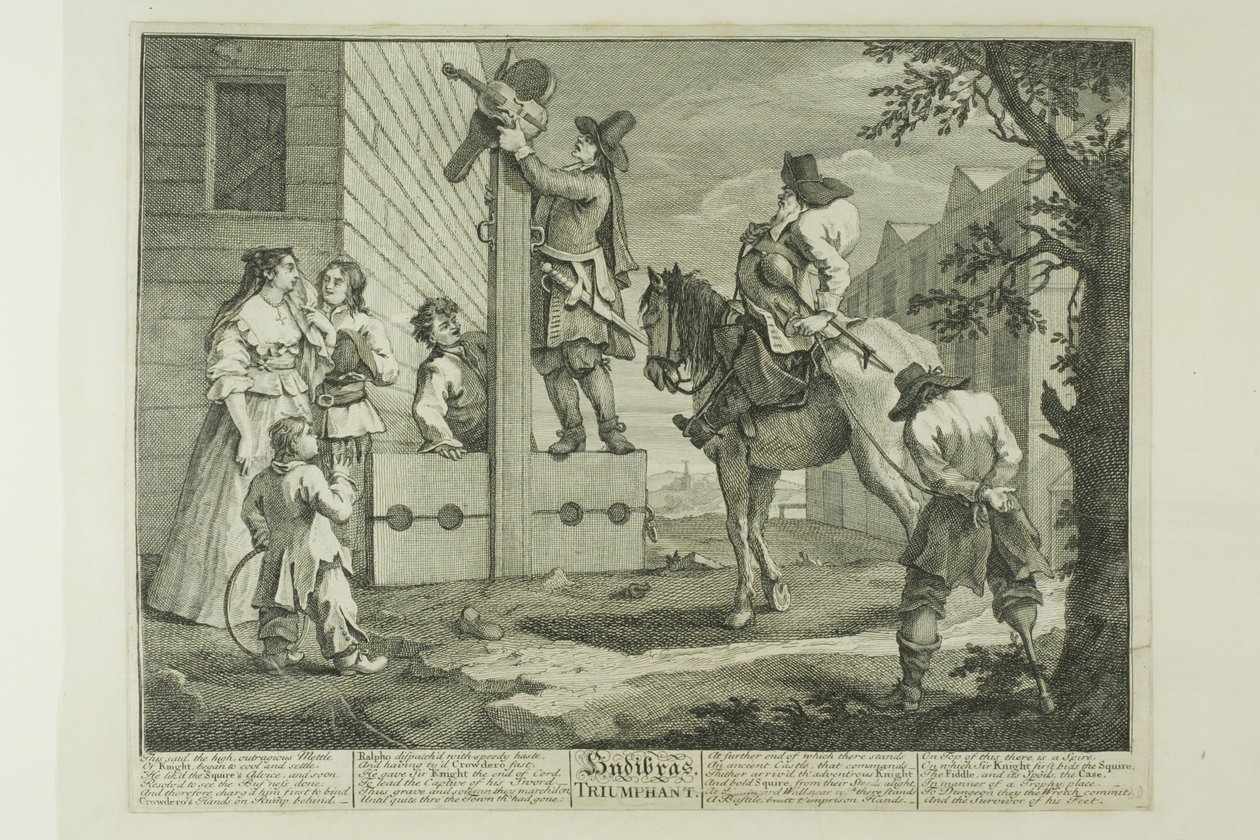 Hudibras Triumphant, płyta czwarta z Hudibras autorstwa William Hogarth