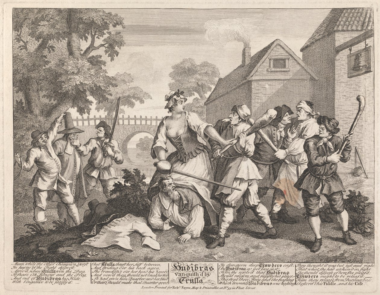 Hudibras pokonany przez Trullę autorstwa William Hogarth
