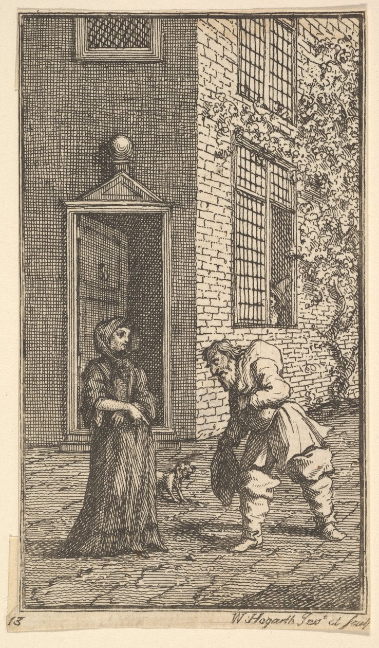 Hudibras zaloty do wdowy Siedemnaście małych ilustracji dla Samuela Butlersa Hudibras..., 1721-26. autorstwa William Hogarth