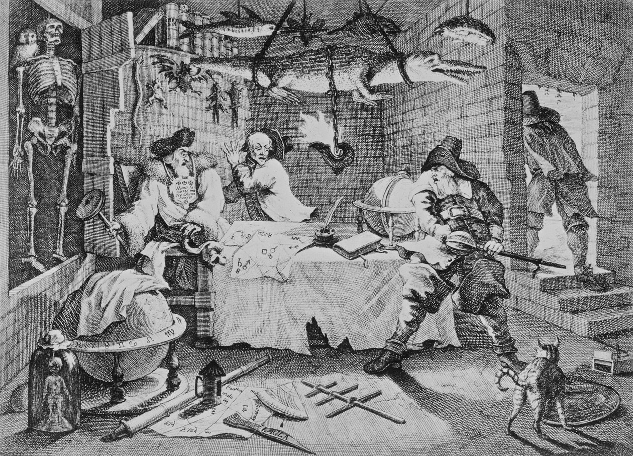 Hudibras pokonuje Sidrophela i jego człowieka Whachuma, z „Hudibras” Samuela Butlera autorstwa William Hogarth