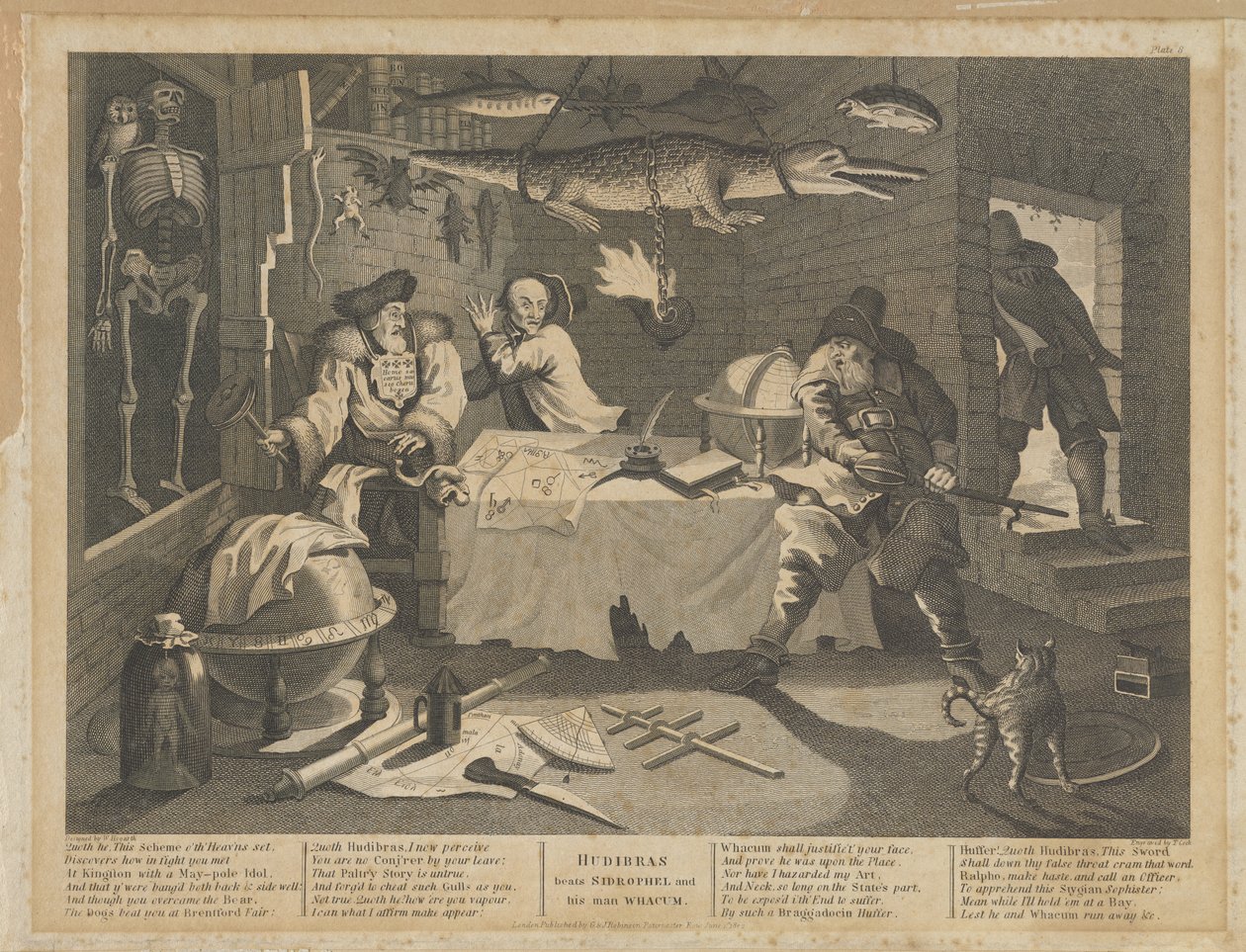 Hudibras pokonuje Sidrophela i jego człowieka Whacum autorstwa William Hogarth