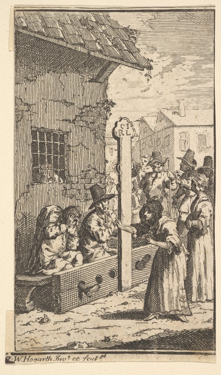Hudibras w ucisku Siedemnaście małych ilustracji dla Samuela Butlersa Hudibras, nr..., 1721-26. autorstwa William Hogarth