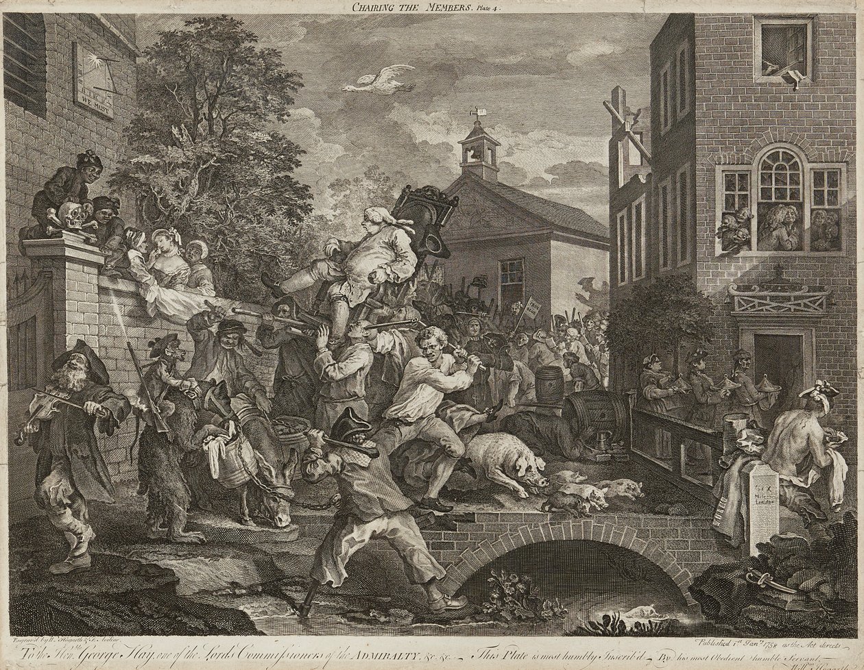 Humory Wyborcze (Zestaw Czterech) (grafika) autorstwa William Hogarth