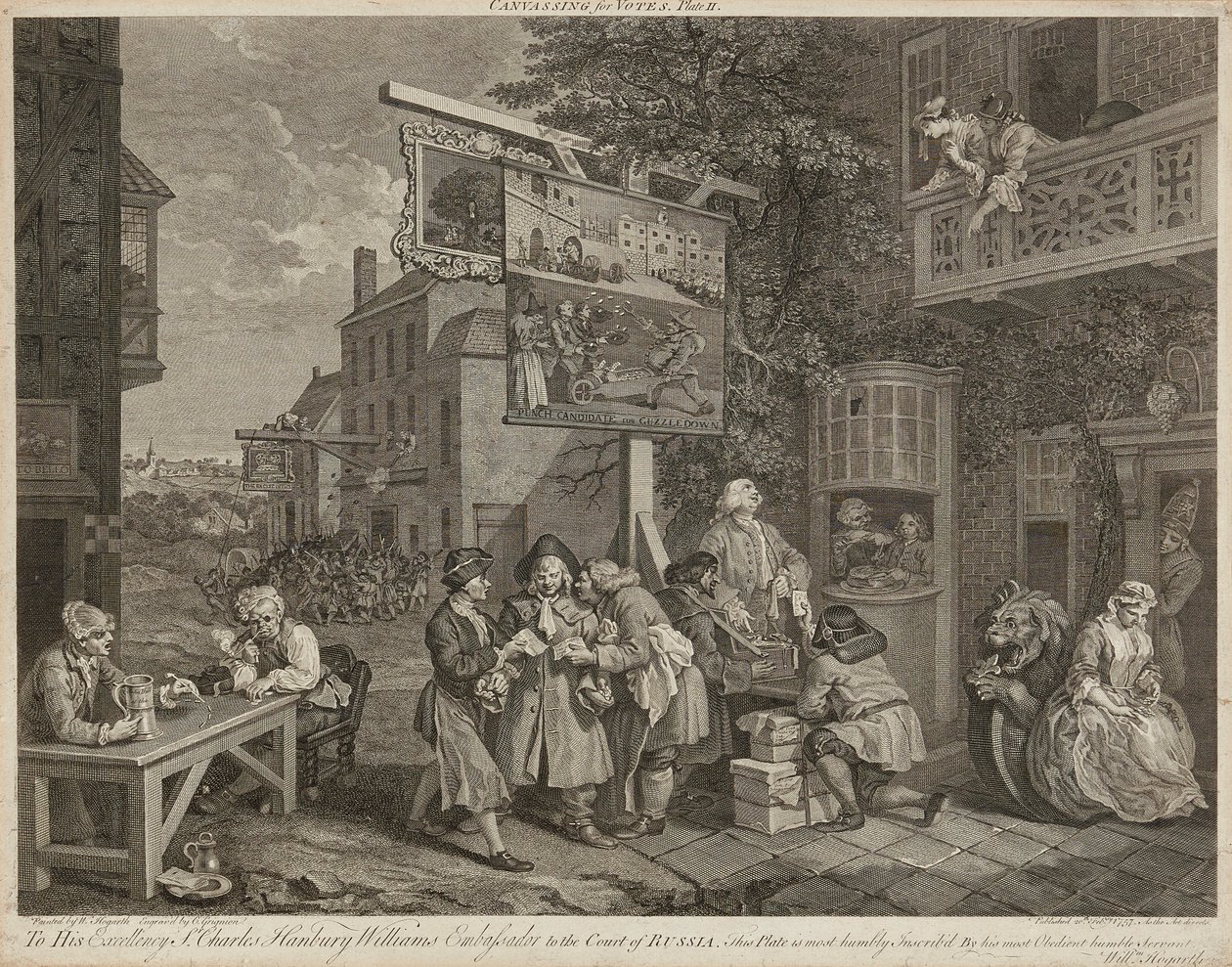 Humory Wyborcze (Zestaw Czterech) (grafika) autorstwa William Hogarth