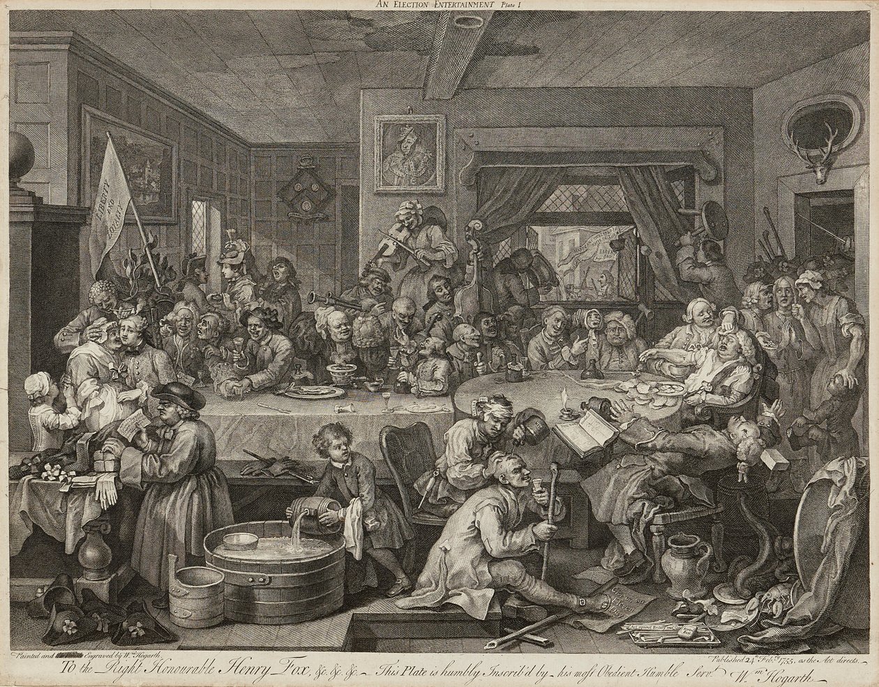 Humory Wyborcze (Zestaw Czterech) (ryciny) autorstwa William Hogarth
