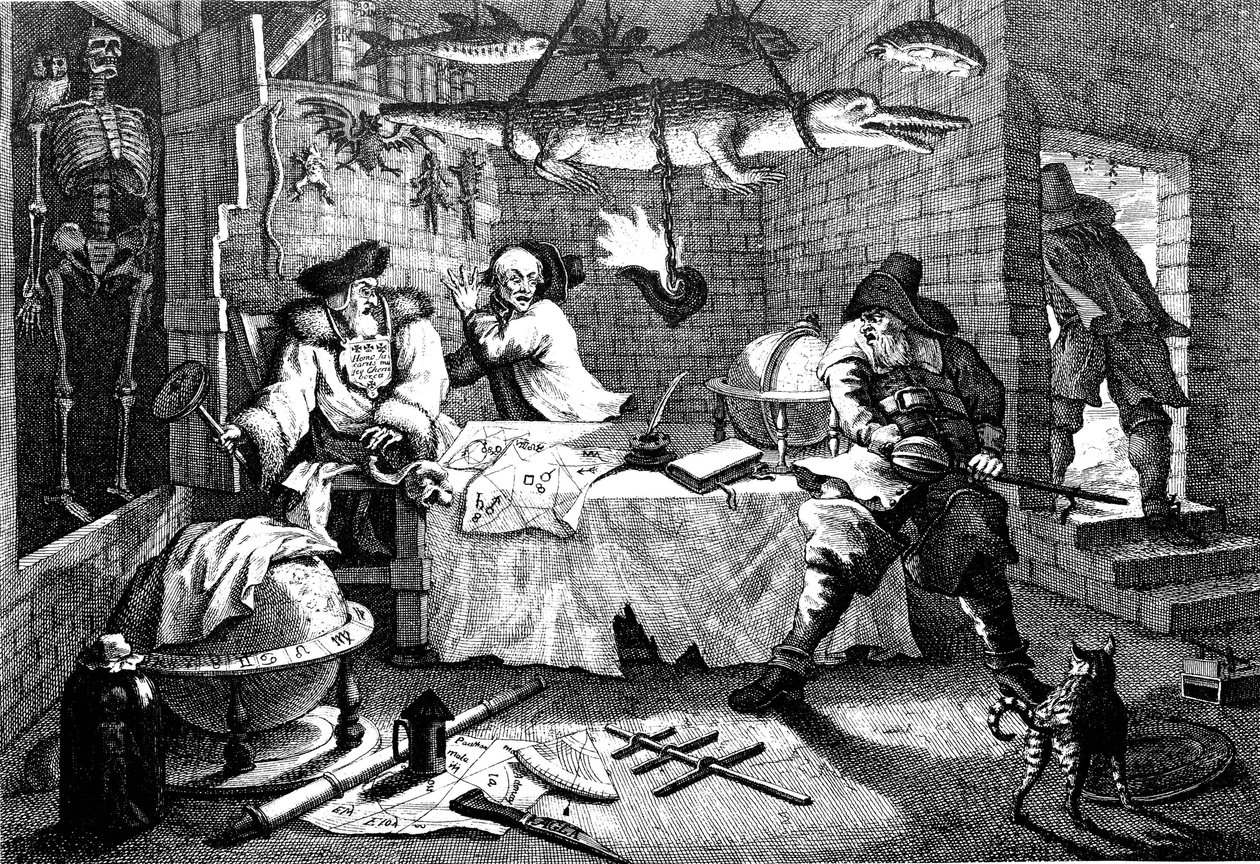 Ilustracja z wiersza Hudibras autorstwa Samuela Butlera, 1726. autorstwa William Hogarth