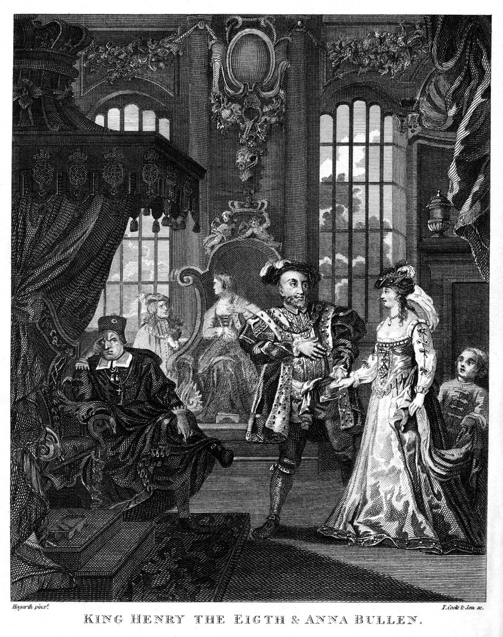 Król Henryk VIII i Anna Boleyn – William Hogarth autorstwa William Hogarth