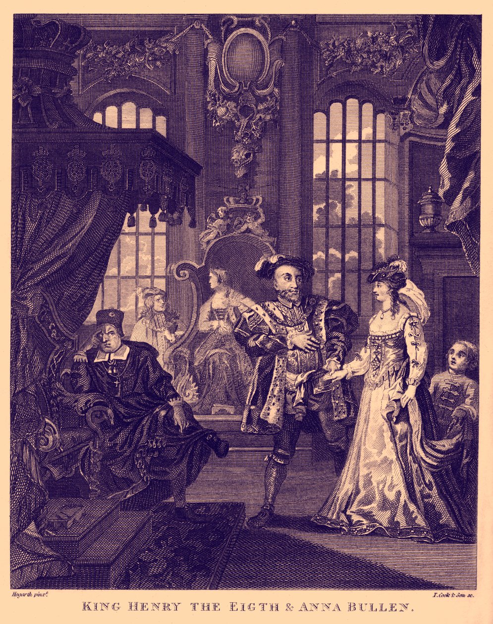 Król Henryk VIII i Anna Boleyn – William Hogarth autorstwa William Hogarth