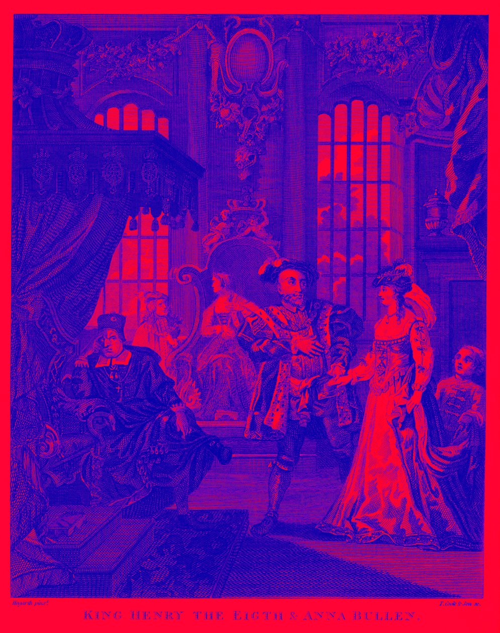 Król Henryk VIII i Anna Boleyn – William Hogarth autorstwa William Hogarth