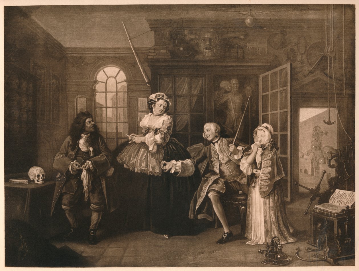Małżeństwo A-la-Mode: 3. Inspekcja, c1743 autorstwa William Hogarth