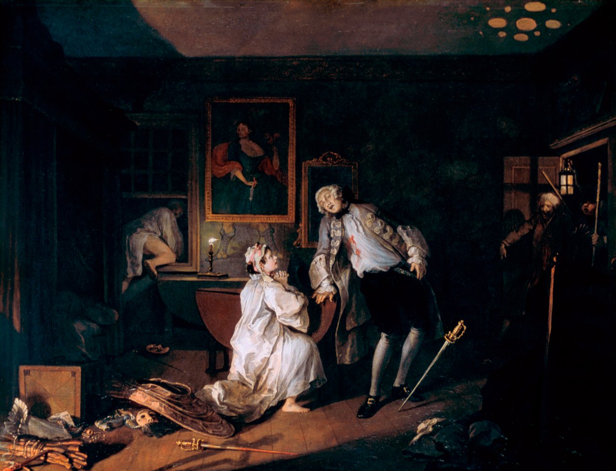 Małżeństwo A-la-Mode: 5. Bagnio, c1743 autorstwa William Hogarth