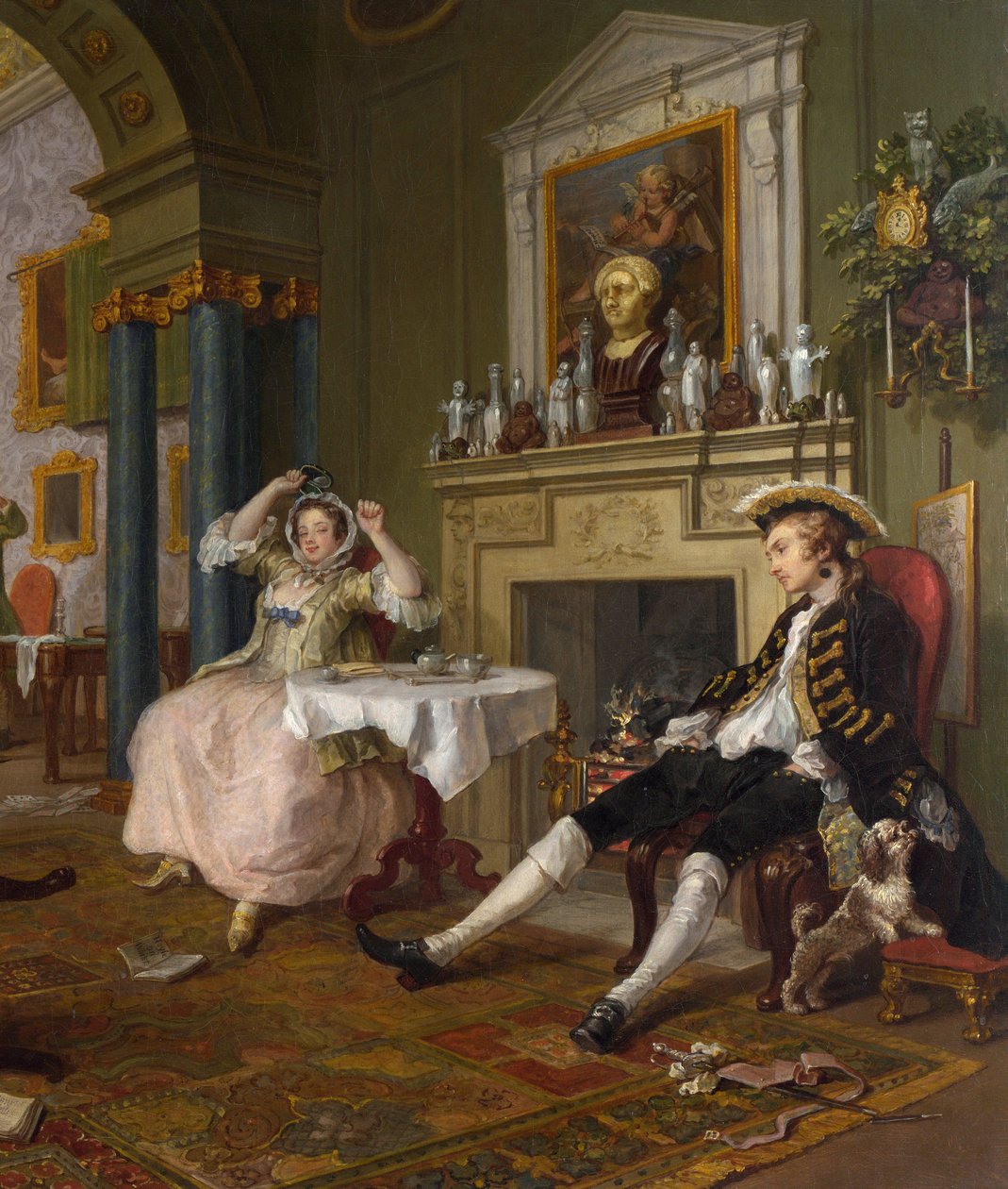 Małżeństwo a la Mode: II - Tete a Tete, ok. 1743 (szczegóły z 4395) autorstwa William Hogarth