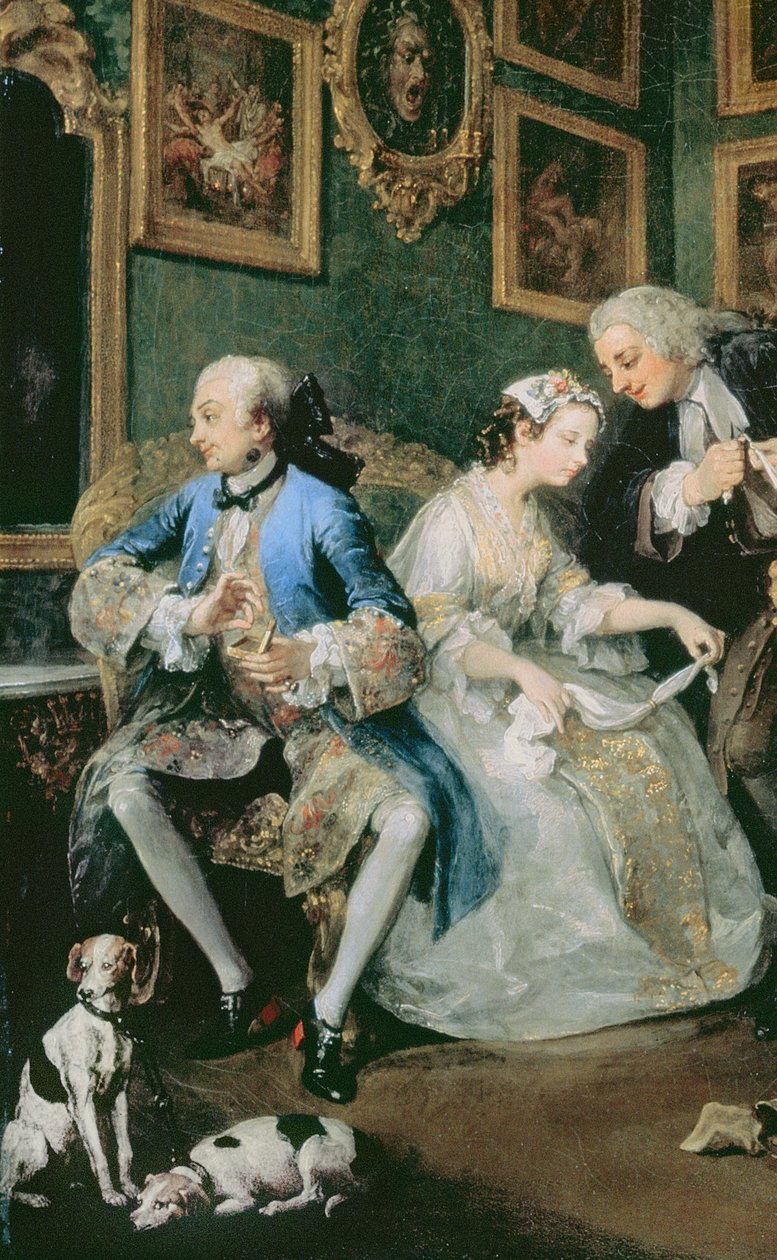 Małżeństwo a la Mode: I - Ugoda małżeńska, ok. 1743 olej na płótnie detal z 62692 autorstwa William Hogarth
