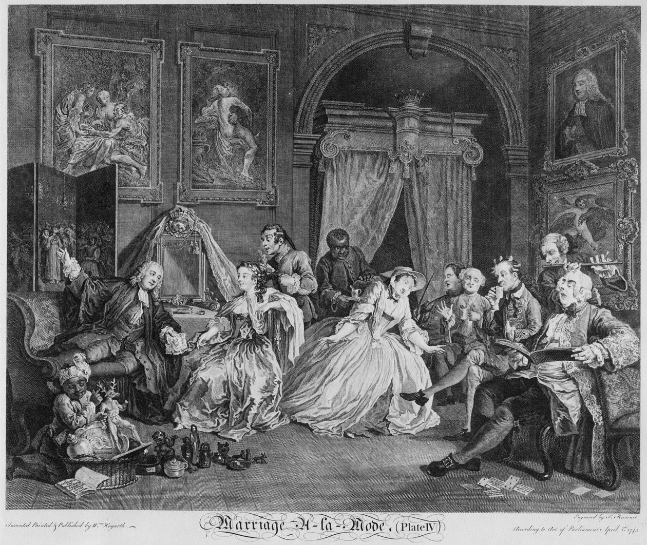 Małżeństwo a la Mode, Talerz IV, Toaleta, 1745 autorstwa William Hogarth