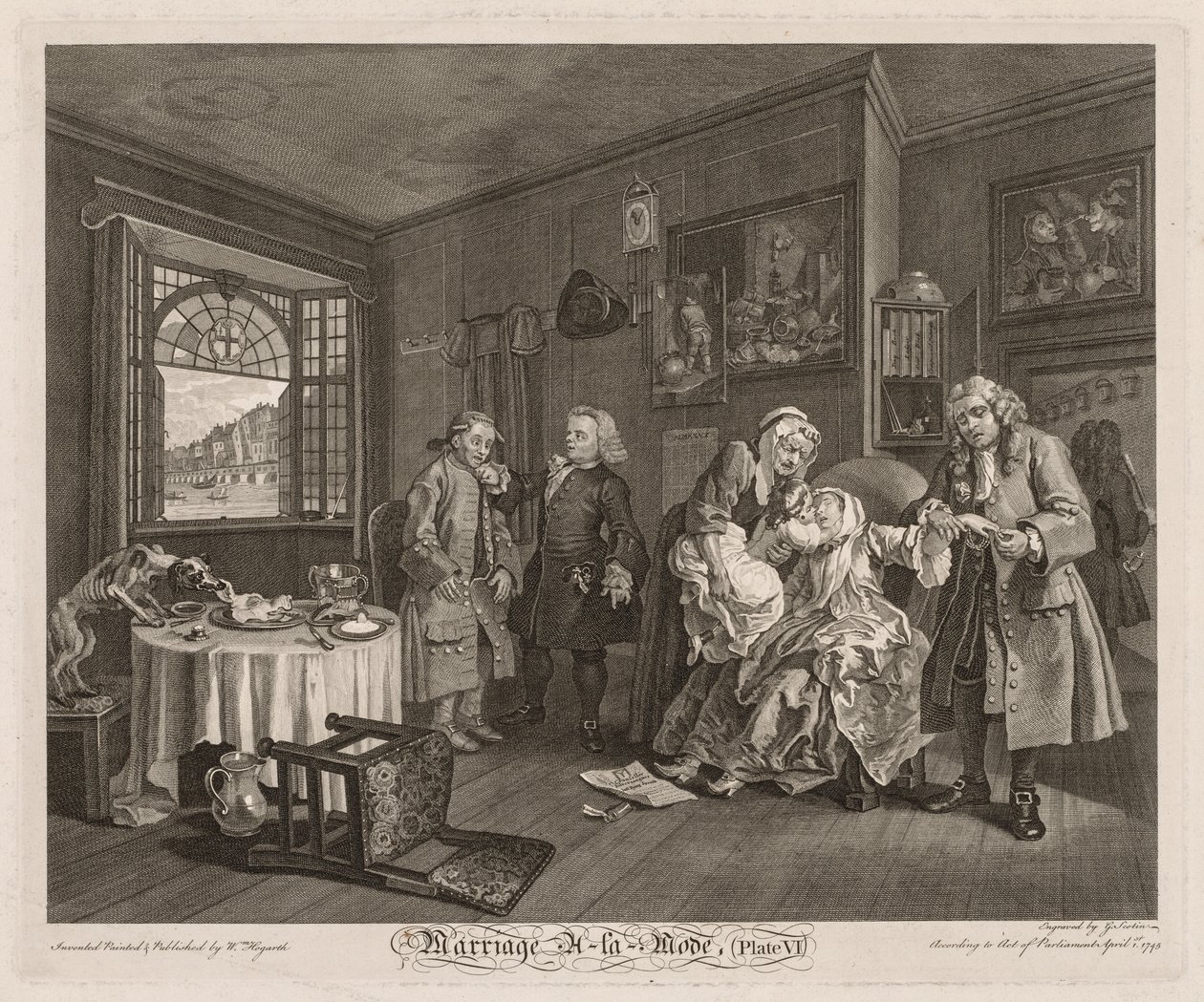 Małżeństwo à la Mode: Śmierć hrabiny autorstwa William Hogarth