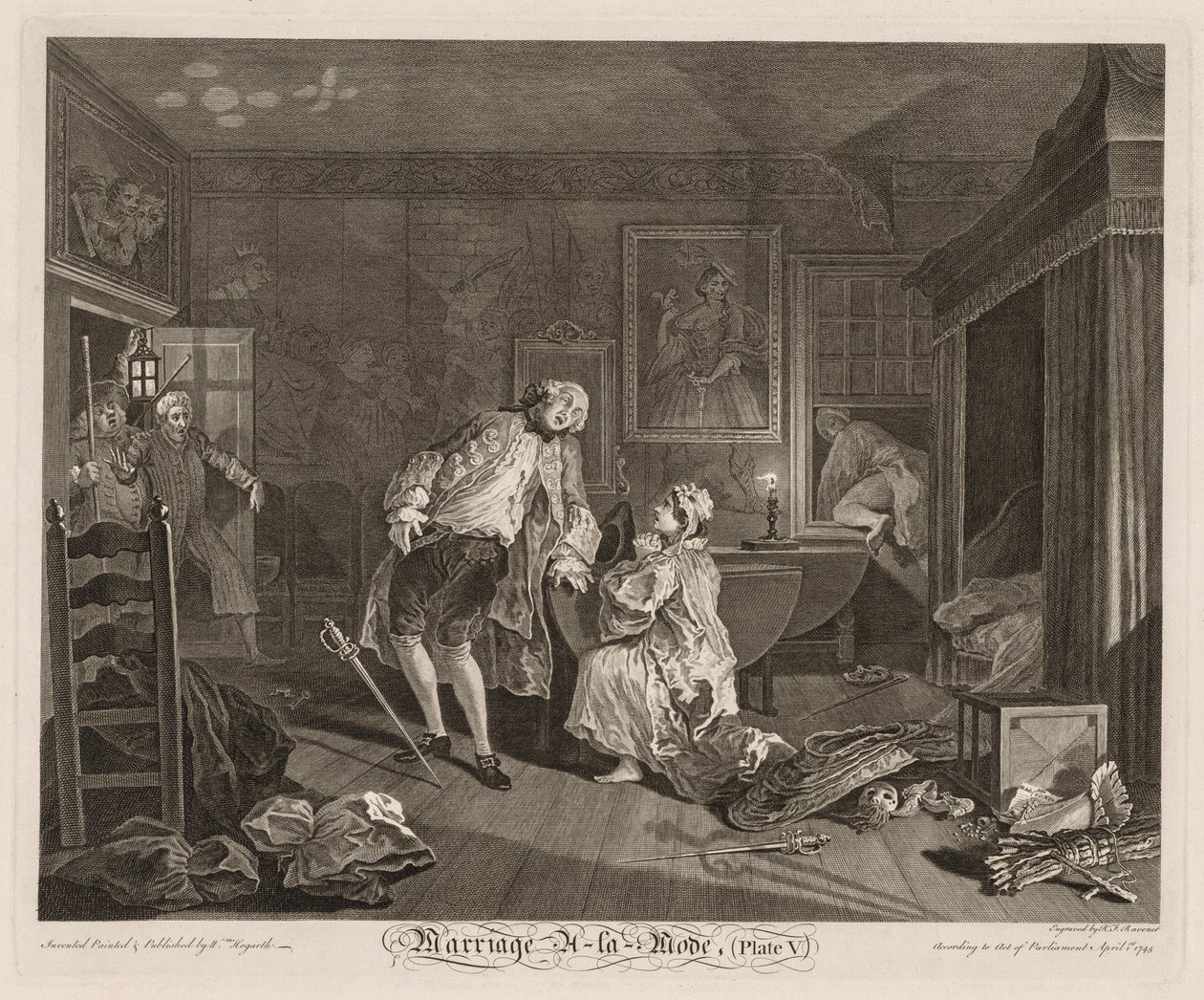 Małżeństwo à la Mode: Śmierć hrabiego autorstwa William Hogarth