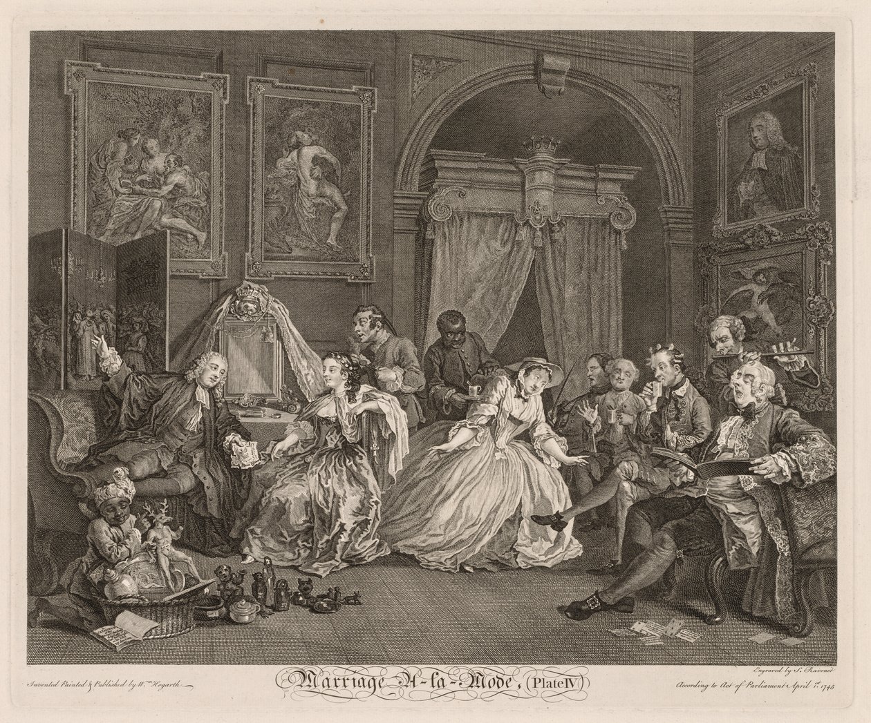 Modne małżeństwo: scena w toalecie autorstwa William Hogarth